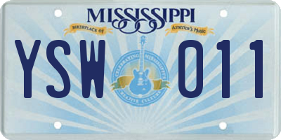MS license plate YSW011