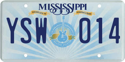 MS license plate YSW014
