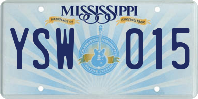 MS license plate YSW015
