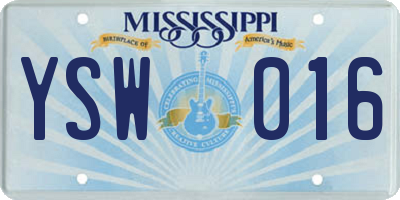 MS license plate YSW016