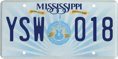 MS license plate YSW018