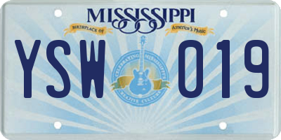MS license plate YSW019