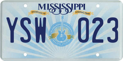 MS license plate YSW023