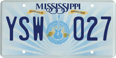 MS license plate YSW027