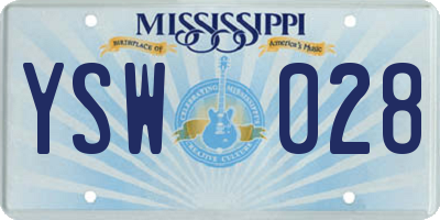 MS license plate YSW028