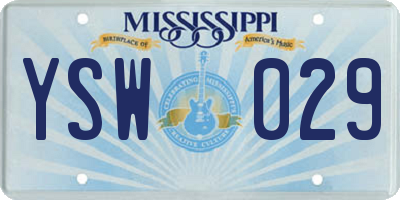 MS license plate YSW029
