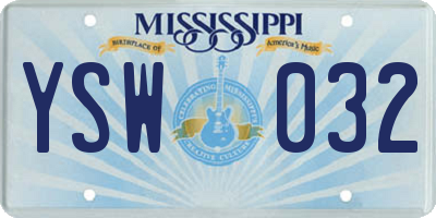 MS license plate YSW032