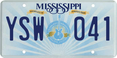 MS license plate YSW041