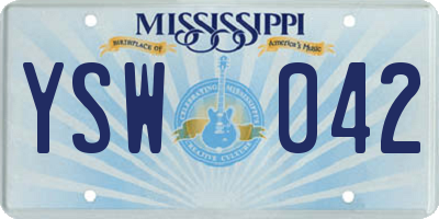 MS license plate YSW042