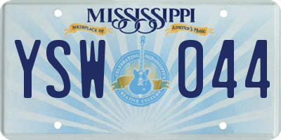 MS license plate YSW044