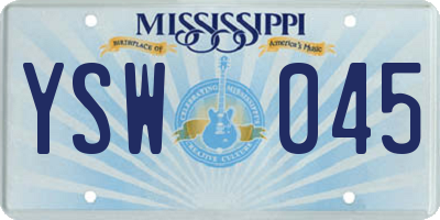 MS license plate YSW045