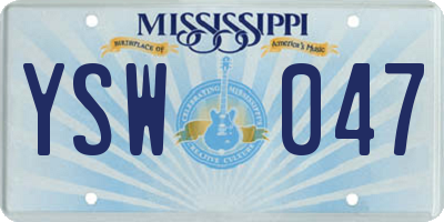 MS license plate YSW047