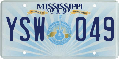 MS license plate YSW049