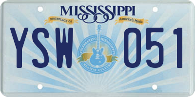 MS license plate YSW051