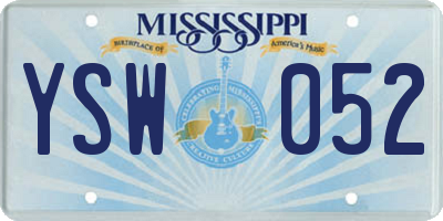 MS license plate YSW052