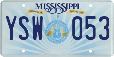 MS license plate YSW053