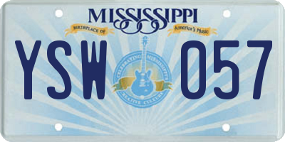 MS license plate YSW057