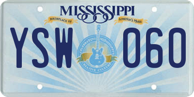 MS license plate YSW060