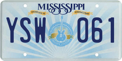 MS license plate YSW061