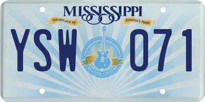 MS license plate YSW071