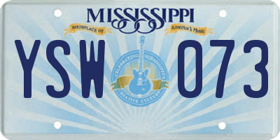 MS license plate YSW073