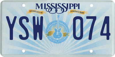 MS license plate YSW074