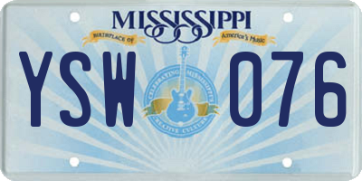 MS license plate YSW076