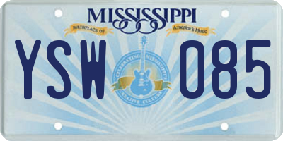 MS license plate YSW085