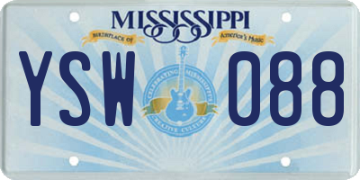 MS license plate YSW088