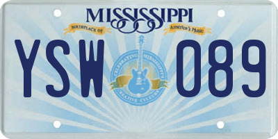 MS license plate YSW089