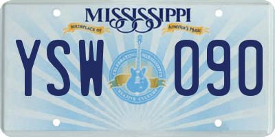 MS license plate YSW090