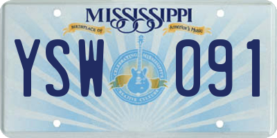 MS license plate YSW091