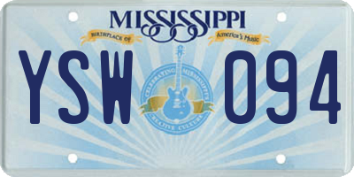 MS license plate YSW094