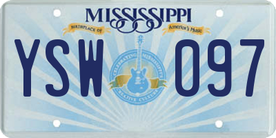 MS license plate YSW097