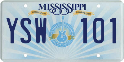 MS license plate YSW101