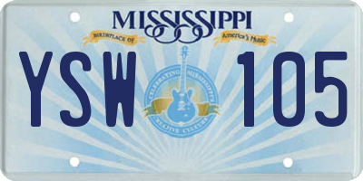 MS license plate YSW105
