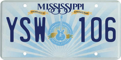 MS license plate YSW106