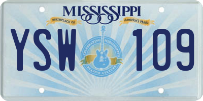 MS license plate YSW109