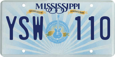 MS license plate YSW110