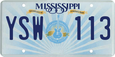 MS license plate YSW113