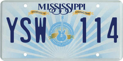 MS license plate YSW114