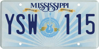 MS license plate YSW115