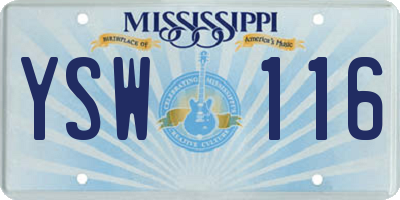 MS license plate YSW116