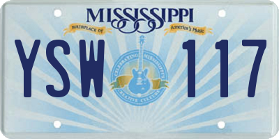 MS license plate YSW117