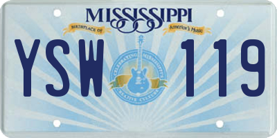 MS license plate YSW119