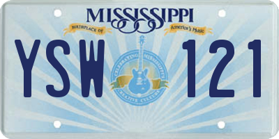 MS license plate YSW121