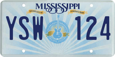 MS license plate YSW124