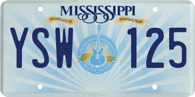 MS license plate YSW125