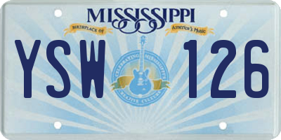 MS license plate YSW126