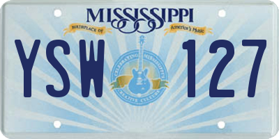 MS license plate YSW127